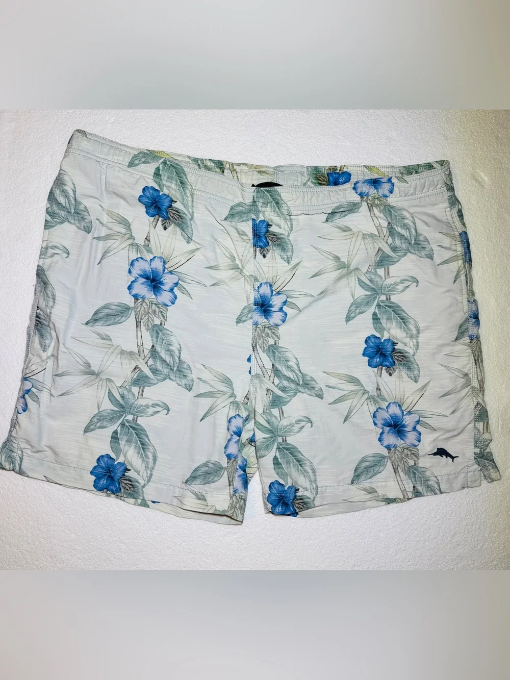 Tommy Bahama Men’s Relax Cream and Blue Floral Swim Shorts